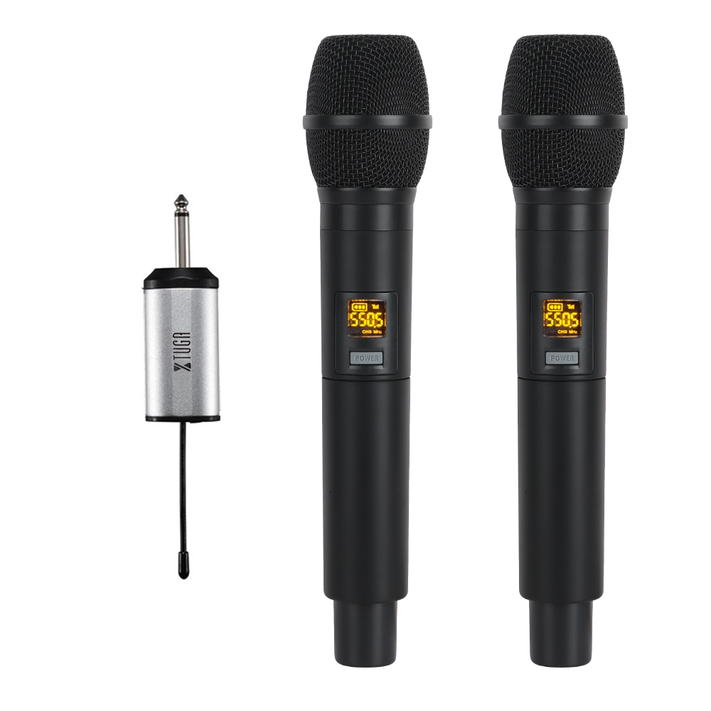 Wireless Microphone System UHF Automatic Handheld Microphone Frequency Adjustable 46M Receive
