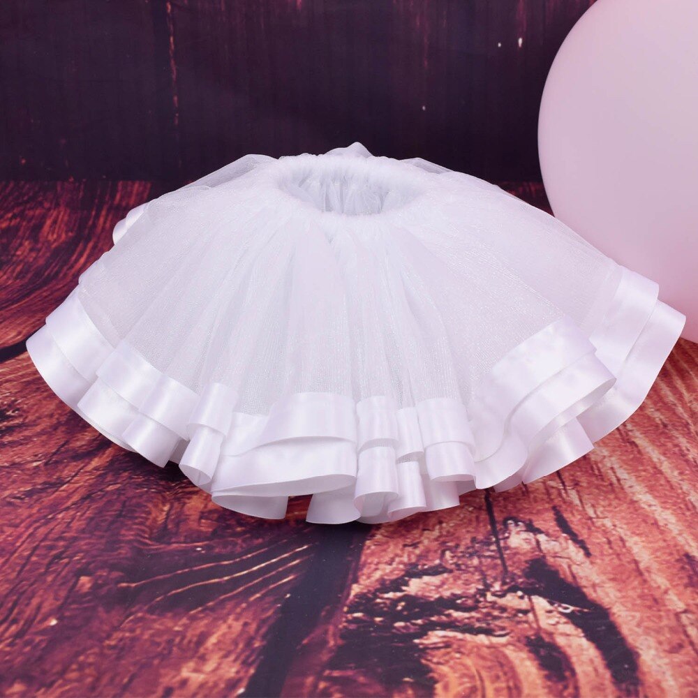 Aankomst Zuiver Wit Meisje Extra Pluizige Tutu Rok Meisjes Verjaardag Party Costum Lint Tulle Tutu Cake Smash 6 mths-3 T 4 T