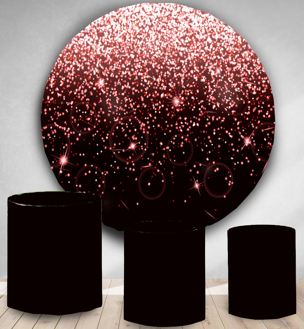 Cirkel Fotografie Achtergrond Gold Glitter Flash Verjaardagsfeestje Banner Ronde Photo Booth Achtergrond Dessert Taart Tafel Vinyl