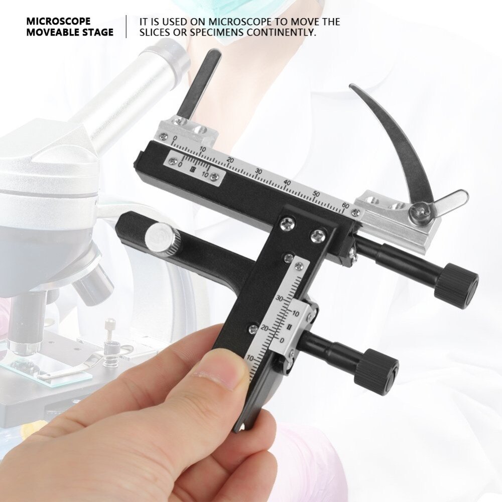 Microscoop Attachable Kruistafel X-Y Beweegbare Podium Remklauw Met Schaal Voor Microscoop Remklauwen