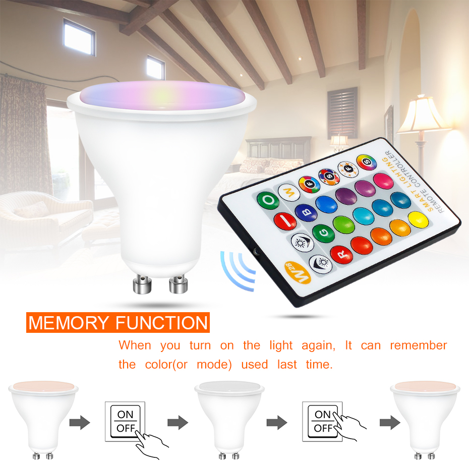 4Stck GU10 RGB Lampen Bombillas LED 8W GU10 RGBW RGBWW LED Lampe Dimmbare Weiß Warmweiß GU 10 LED-lampe 16 Farben Mit Fernbedienung
