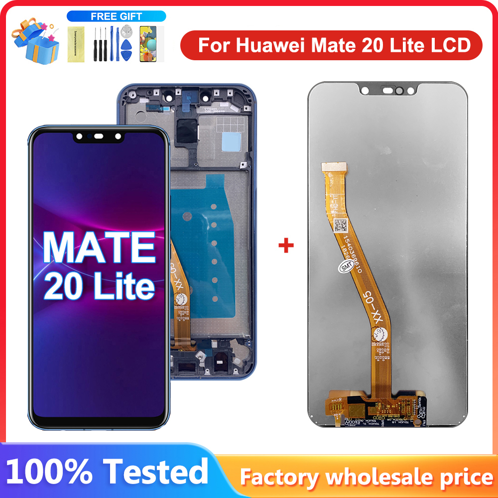 6.3 -tums mate 20 lite-skärmersättning för huawei mate 20 lite sne -lx1/lx2/lx3 lcd digital pekskärm, digitaliseringsenhet