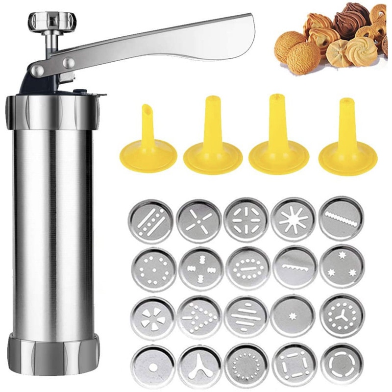 Cookie Press Kit Cookie Biscuit Machine Making Cake Decorating Tools 24 In 1 With 4 Nozzles 20 Icing Nozzle Biscuit Maker