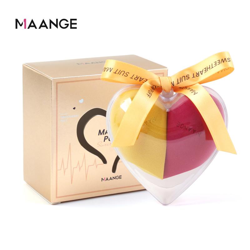 2pcs/set Heart-shaped Sponge Puff Wet Dry Beauty Face Foundation Powder MakeUp Cosmetics Makeup Egg Puff Tools Accessories: 01