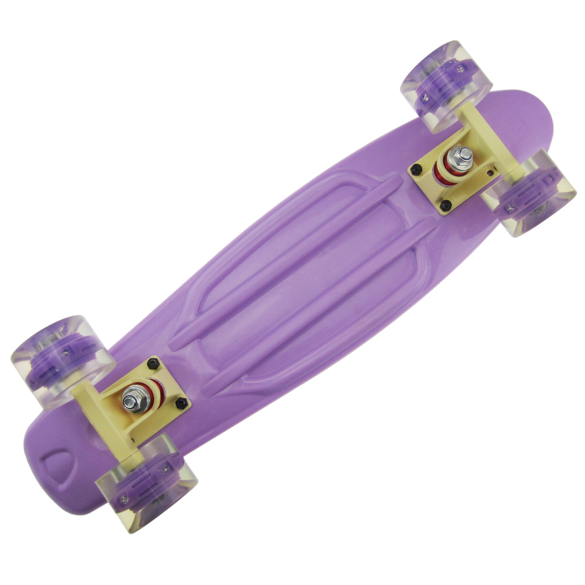 Skateboard skate board 22 tommer cruiser firehjulet banan stil plastbræt dæk aluminium beslag med led blinkende hjul: Lilla