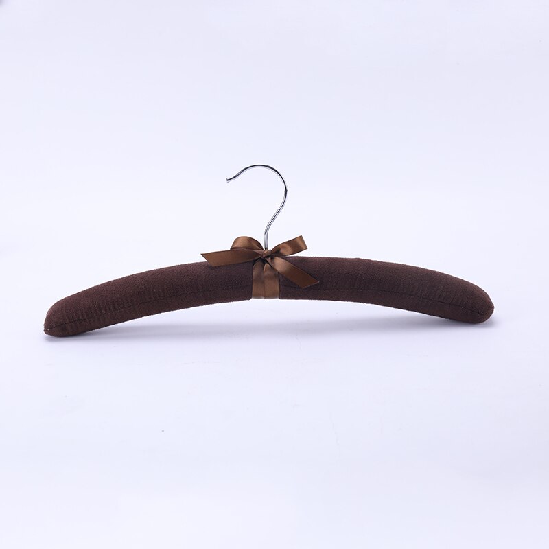Satin- Gepolsterte KleiderbüGel Kledinghangers Holz Schwamm Mantel Tuch KleiderbüGel für Kleidung Cabides Para Roupa samt colgador de ropa: Braun / 10Stck