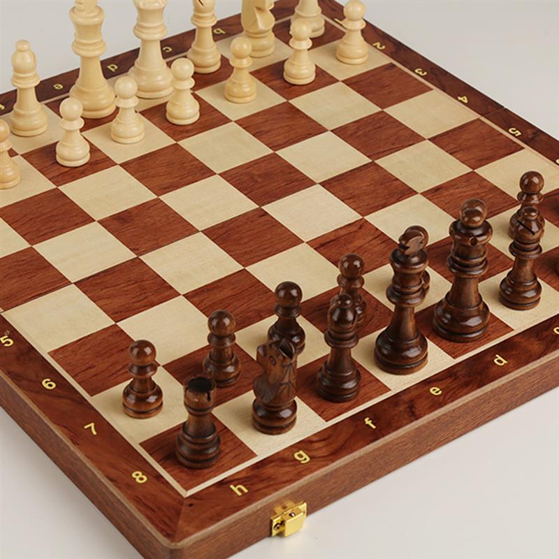 Chess Set Wooden Chess Foldable Chess Board Travel Chess Board Folding Portable Chess Game Wood