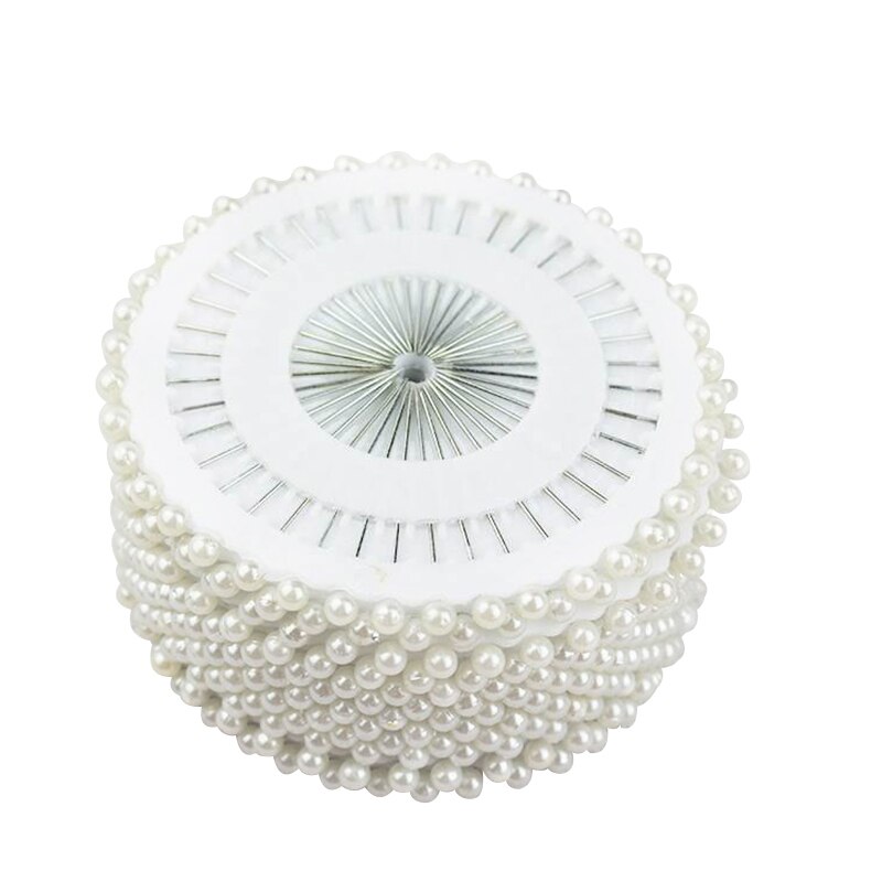 Épingles à coudre droites colorées | 40/120/240/480 pièces, épingles pour tête, perles blanches rondes, épingles de Quilting pour artisanat: White / 240Pcs