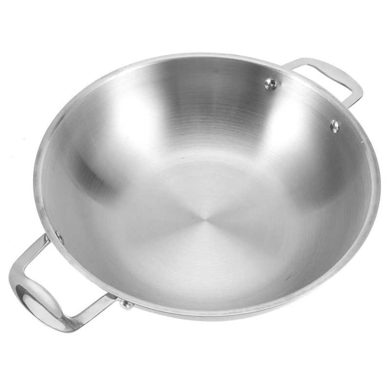 No Coating 30 cm Stainless Steel Multifunctional Pot Wok for Home Restaurant