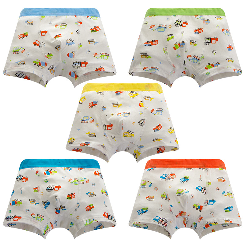 5PCS/Pack Kids Boxers Cotton Underpants 12 Year Old Cartoon Briefs Panties Children Underwear Shorts Teenager Boys Clothing: color 2 / 8