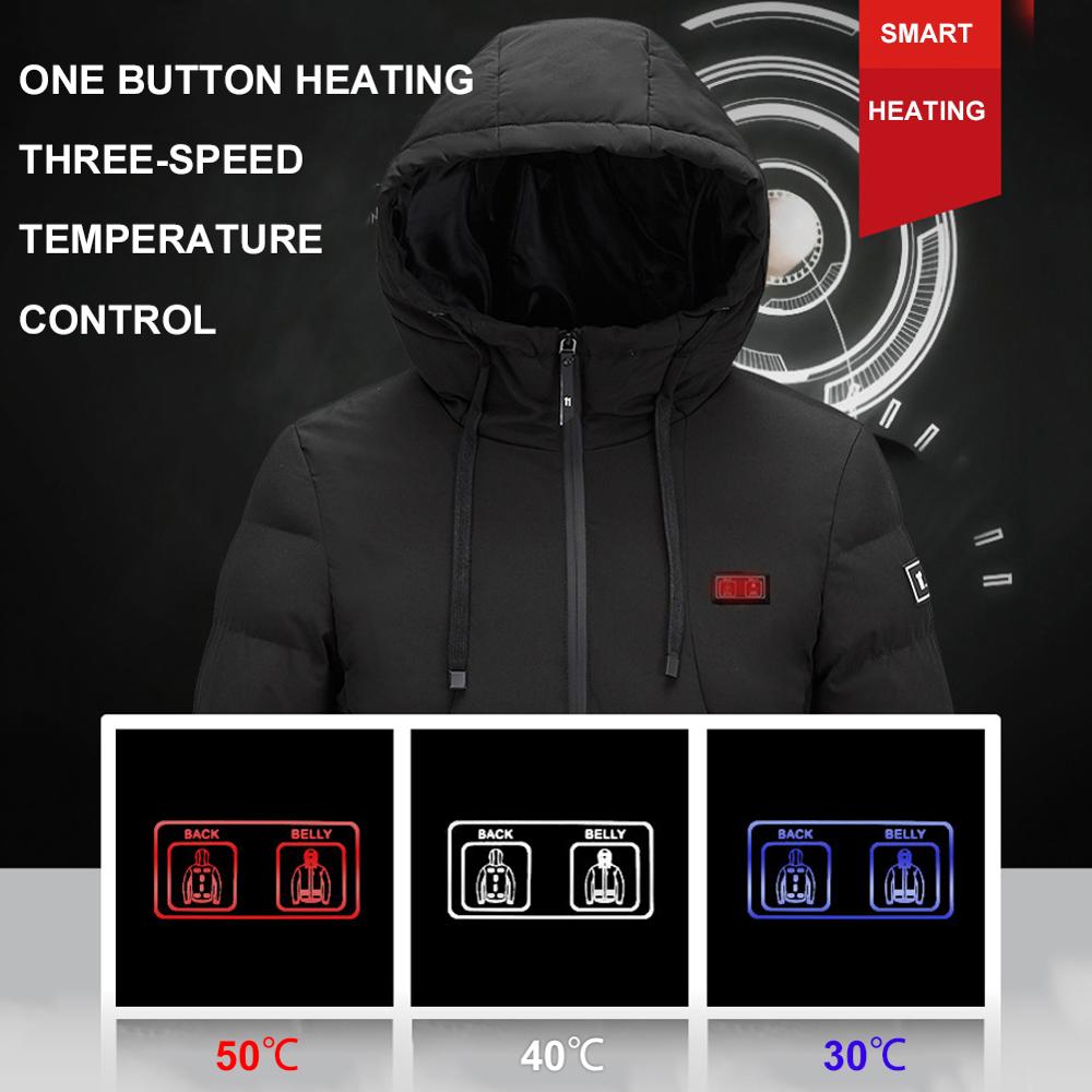 9 Zone Heating Clothing Dual Control Thick Clothes Heating Jacket Cotton Clothing USB Heating Three-Speed Electric Heating