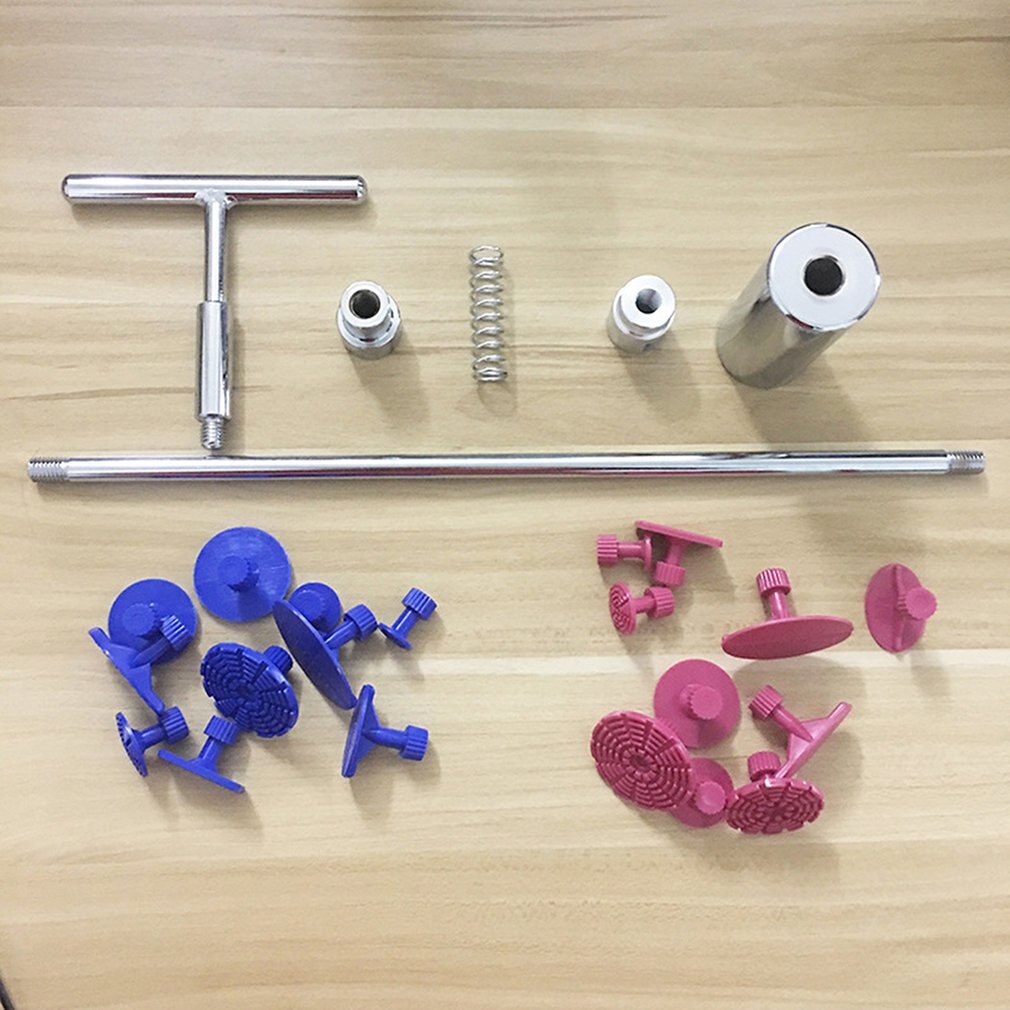 Universele Auto Reparatie Kit Removal Verveloos Deuk Repareren Tool Rechttrekken Deuken Cross Puller Set + 20 Stuks Lijm Pads