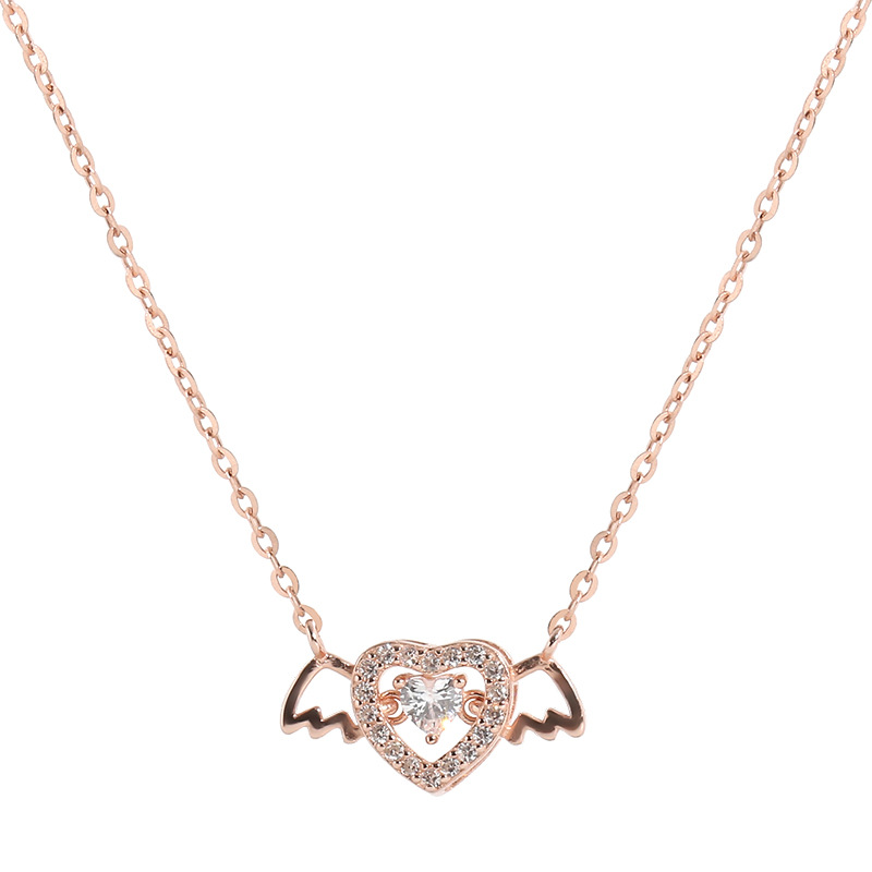 Collier avec pendentif ailes d'ange en cristal rose coréen pour femmes, bijoux minimalistes, chaîne de cou pour filles, flèche de cupidon, 2023: Pistolet noir plaqué