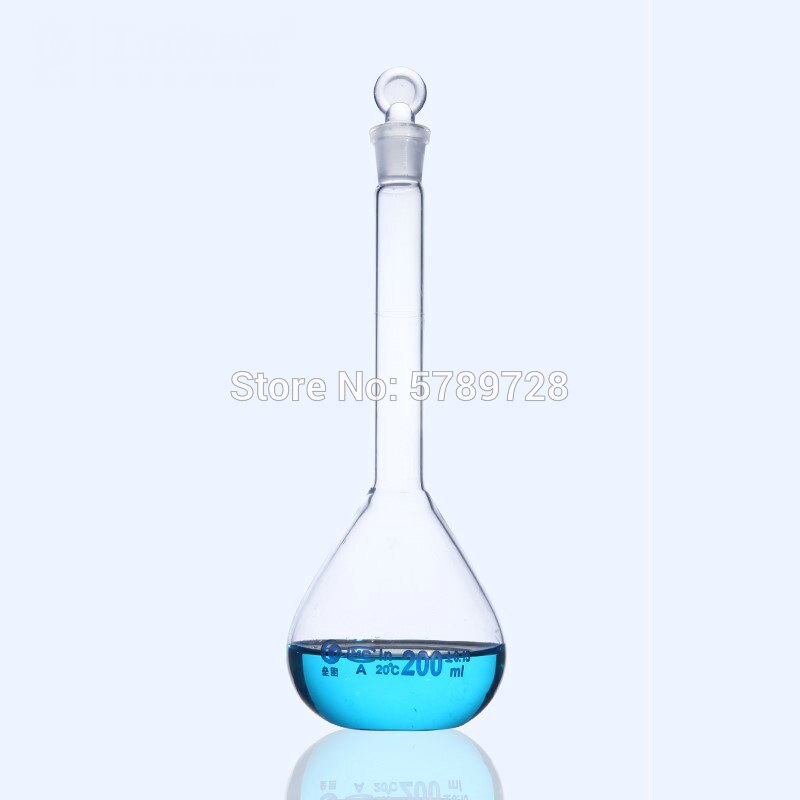 2pcs/lot 5ml to 500ml Lab Glass Volumetric Flask with Stopper Lab Chemistry Glassware Laboratory Equipment
