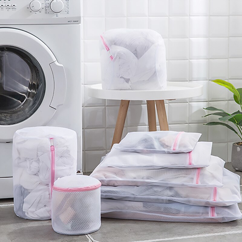 7 Size Mesh Laundry Bag Polyester Laundry Wash Bags Coarse Net Laundry Basket Laundry Bags for Washing Machines Mesh Bra Bag