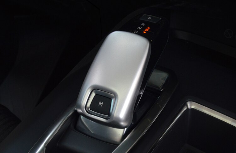Car accessories carbon fiber Gear Shift Knob Head cover trim Interior Deocration Sticker styling Fit For Peugeot 5008 C457: Silver