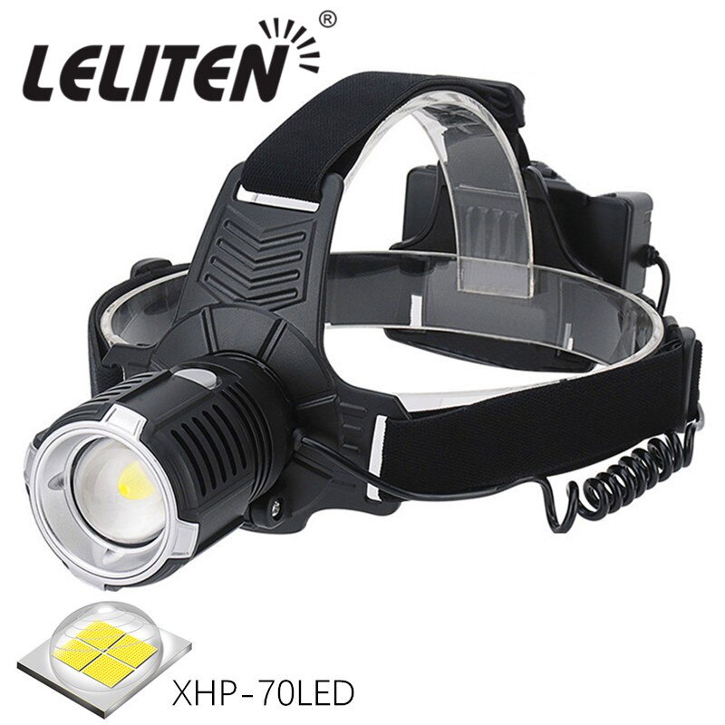 High XHP-70 LED ZOOM Headlamp zooming Head Lamp USB charging Waterproof fishing headlight