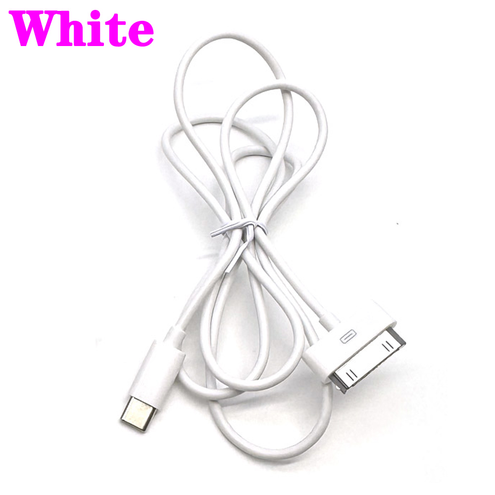 30Pin Naar USB C Opladen Datakabel voor IPhone 4 4S 3GS IPad 3 2 1 IPod USBC Type C Naar 30 Pin Adapter Oplader Snoer Accessoires: WIT