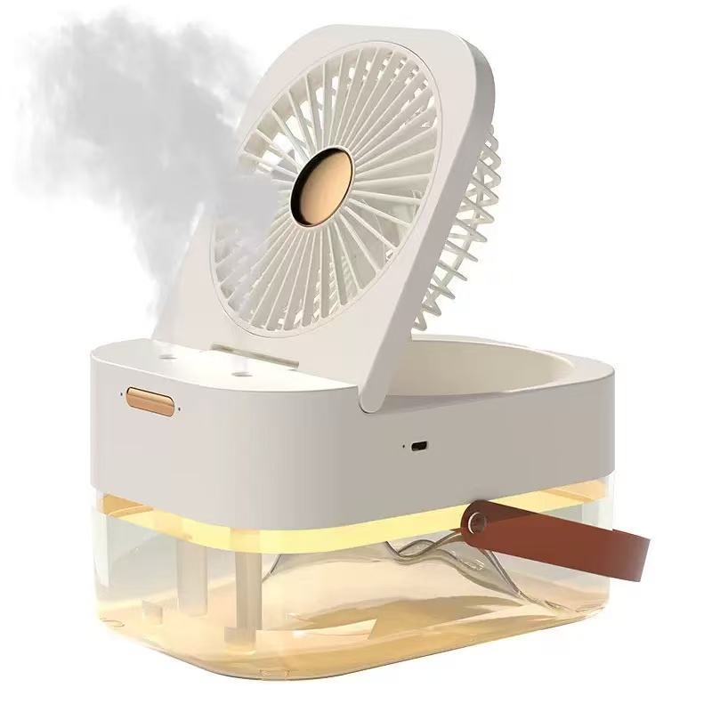 Kabelloser Luftbefeuchter mit Ventilator, 2,5 l, großes FassungsvermöGen, Wassernebel, USB, tragbare Klimaanlage, Diffusor für sterben Fernbedienung von Zuhause und Zimmer: Dunkelgrün