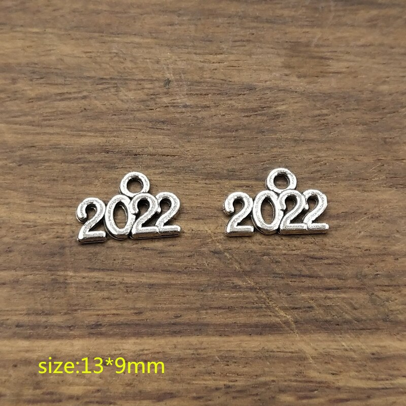 20Pcs Jaar 2022 Charms.2022 Graduation Cap Charms Tibetaanse Verzilverd Hangers Antieke Sieraden Maken Diy Handgemaakte Craft