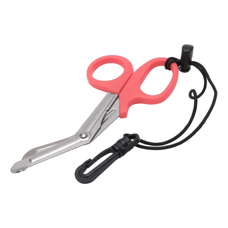 Diving Shears Safety Diving Scissors Stainless Steel Diver Shears with Lanyard and Buckle Diving Accessories: Pink