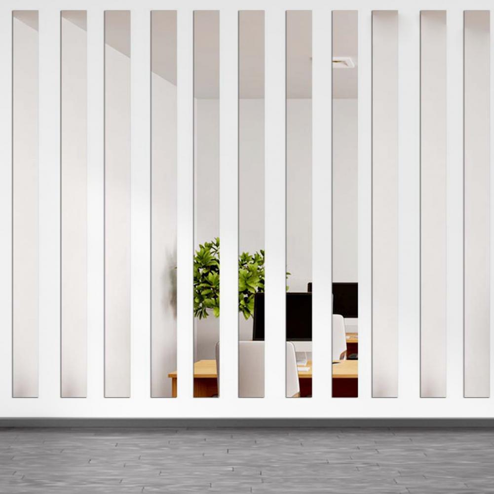 1 Set Useful Mirror Wall Stickers Removable Easy to Matching Acrylic No Residue Wall Line Border Decals