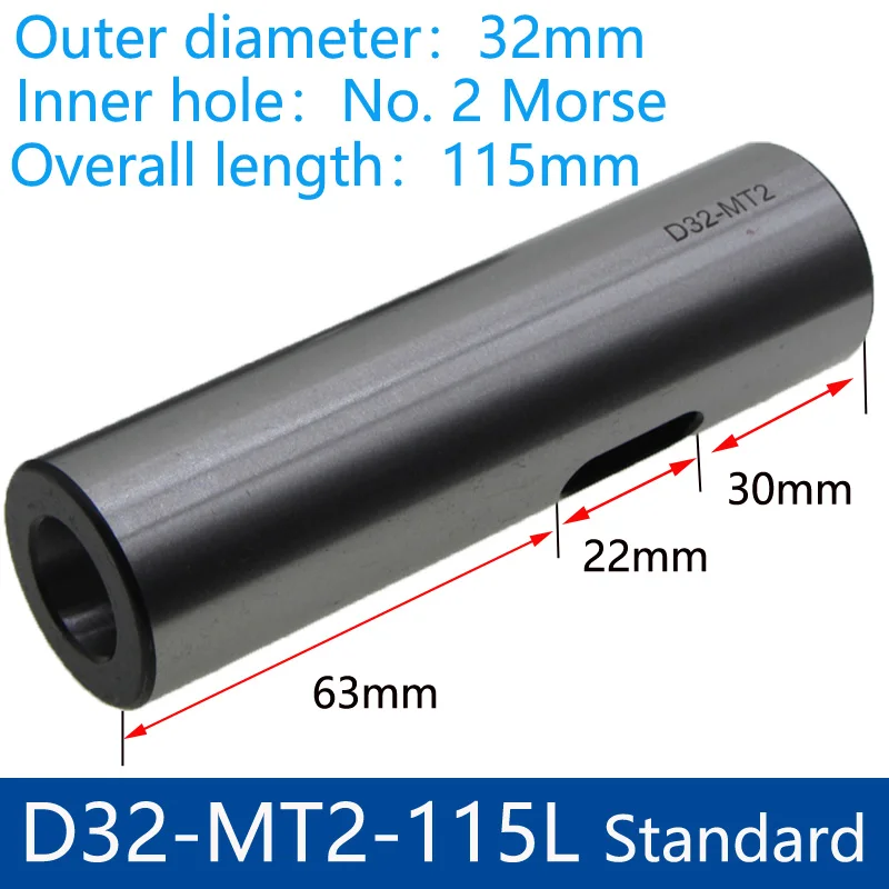 Tige droite extérieure, 1 pièce, transfert vers la tige conique intérieure, manchon de perçage, tige droite 1 2 3, réducteur à tige droite variable: D32-MT2