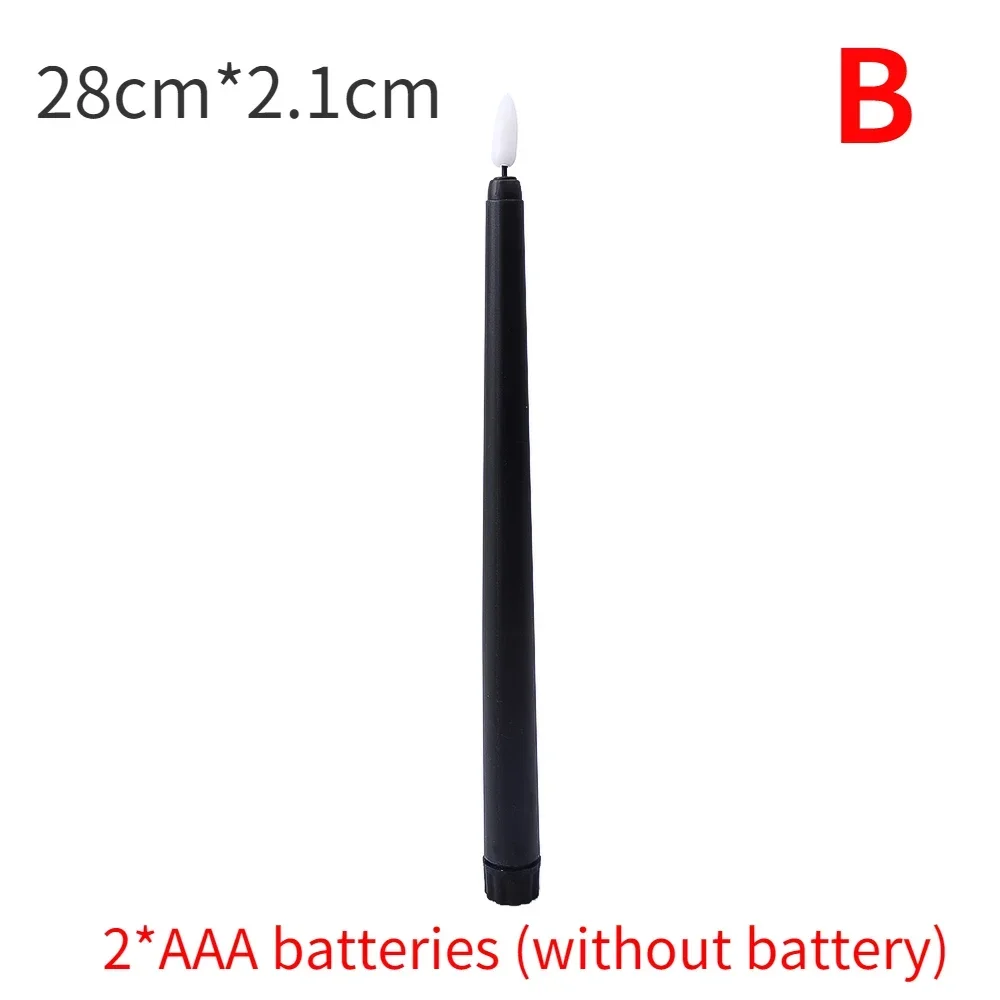 Long Christmas LED Candles Flameless Battery Powered Pointed Candle Light Church Flickering Candle Light Festival Party Decor: Blue / Light Grey