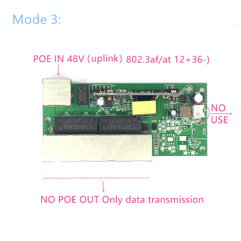 Reverse power Buck POE switch POE IN/OUT5V/12V/24V 90W/5=315W 100mbps 802.3AT 45+78- DC5V~35V long distance series Force POE: 48V IN-NO POE(3)