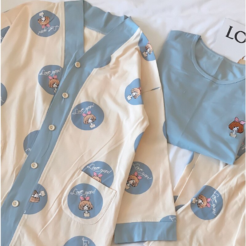 3 stuks zwangerschapskleding, nachtkleding, borstvoedingslounge, pyjama voor zwangere vrouwen, katoenen pyjama's