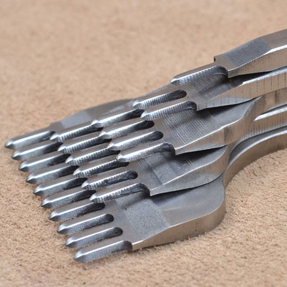 4pcs/set 3mm 4mm 5mm Leather Craft Tools Hole Punches Stitching Punch Tool 1+2+4+6 Prong Leathercraft Punching Tools Set