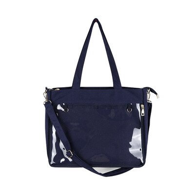 Ita Bag Japan Style Transparent Jelly Bags For Women Lolita Girls Clear PVC Ita Bag Shoulder Itabag Handbag Large Capacity: Blue