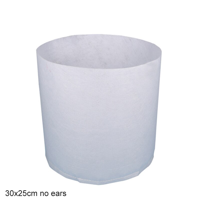 Contenedores de aireación blanca, bolsa de cultivo de 5 tamaños, contenedor de raíz de planta, macetas redondas de tela no tejida blanca: 30x25cm no ears
