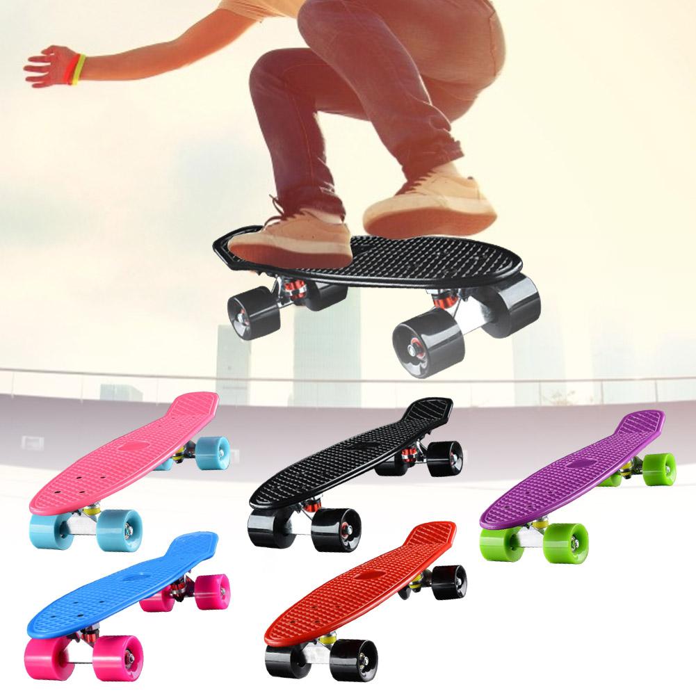 Patineta de 22 pulgadas con 4 ruedas fácil de girar suave para mover monopatín para niños adolescentes adultos deporte al aire libre calle