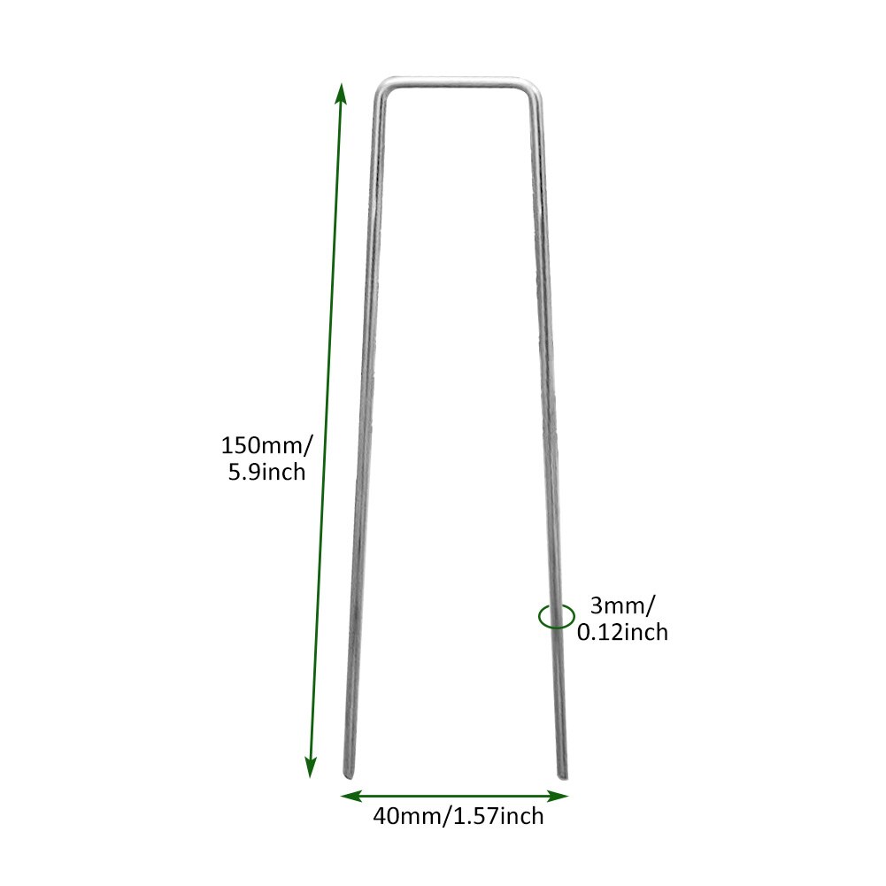 Ground Stake Galvanized Steel Pin Anchoring For Netting Home Garden Peg Reusable U Shaped Landscaping Rust Resistant Lawn Fixing