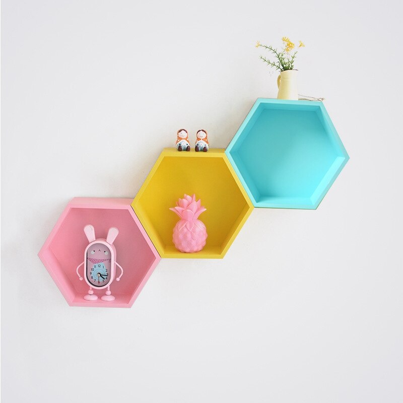 Scandinavische stijl kinderkamer decoratie plank houten zeshoekige planken voor babykamer decoratie