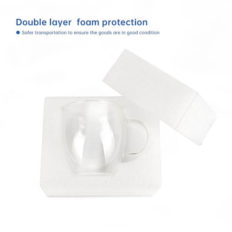 150 ml gjennomsiktige drinkware kaffekopper te sett krus øl drikke kontor krus dobbel glass kopp enkel stil