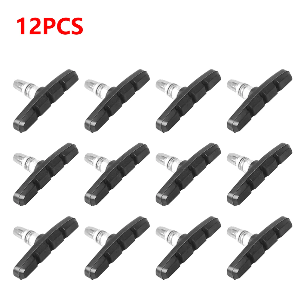 30-1Pcs Durable Bicycle Silent Brake Pads Cycling V Brake Holder Shoes Blocks Rubber 60MM Bike Parts For Mountain Folding Bikes: Light Grey