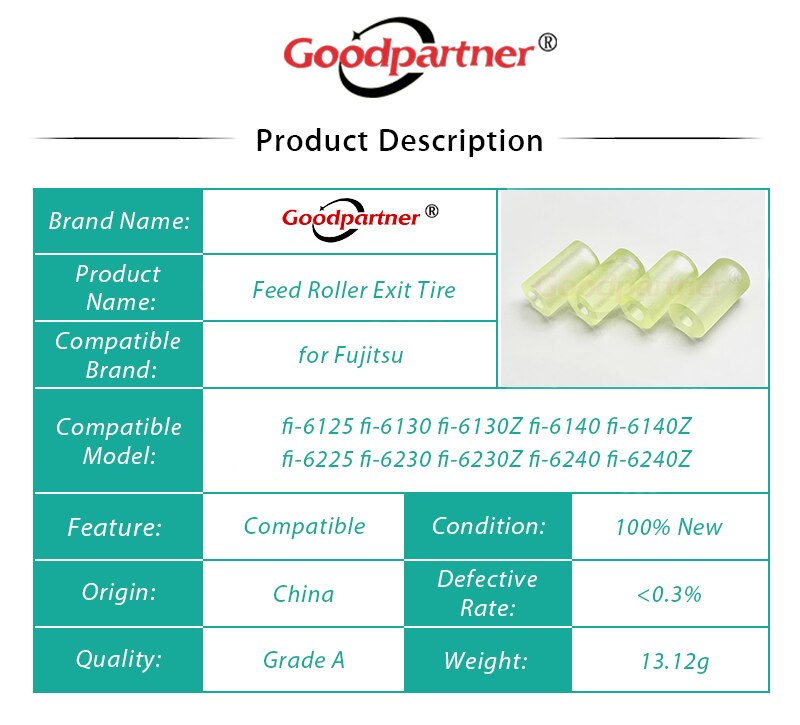 Pa03540-Y075 Pa03630-Y215 Pa03630-Y210 Pa03540-G078 Futter Ausfahrt Rolle für Fujitsu fi-6125 fi-6130 fi-6140 fi-6225 fi-6230 fi-6240