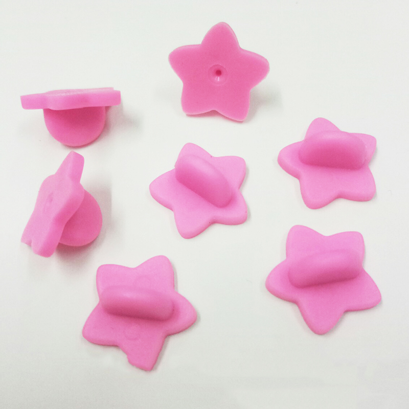 50 Uds. Broche de goma con hebilla, broche de estrella, Pin trasero, mariposa, embrague, insignia para apretar, tapones traseros para broche DIY, accesorios de joyería