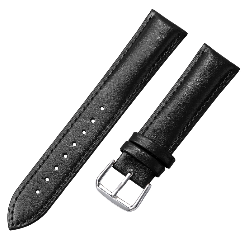 Lederband 13mm 14mm 15mm 16mm 17mm 18mm 19mm 20mm 21mm 22mm 24mm Uhrenarmband Weiches, bequemes Armbinde Universal--Armbinde: Kohle schwarz / 10mm