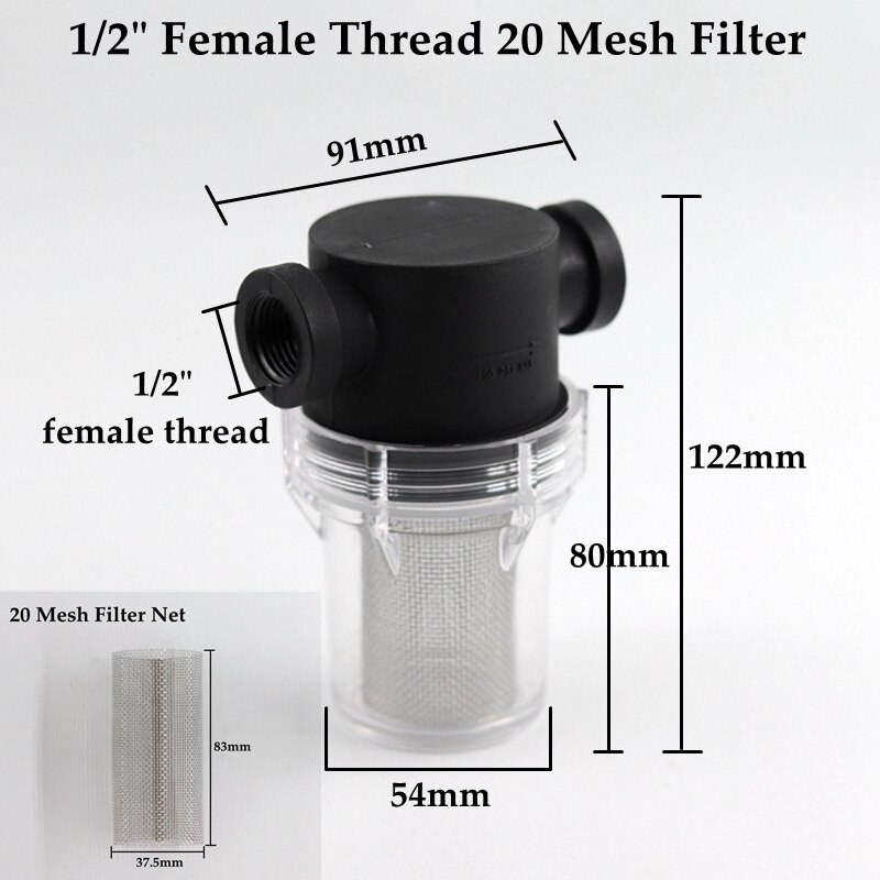1/2 3/4 1 Inch Garden Watering Filter Pond Irrigation Filter Aquarium Fish Tank Water Pump Strainer 10~80 Mesh Filter Screen: 1I2 Inch 20 Mesh