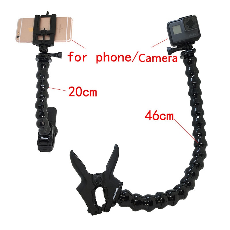 Jaws Flex Clamp Mount + Verstelbare Zwanenhals voor Gopro Hero 8 7 6 5 4 Sessie voor Go pro Xiaomi yi AKASO SJCAM EKEN Accessoires