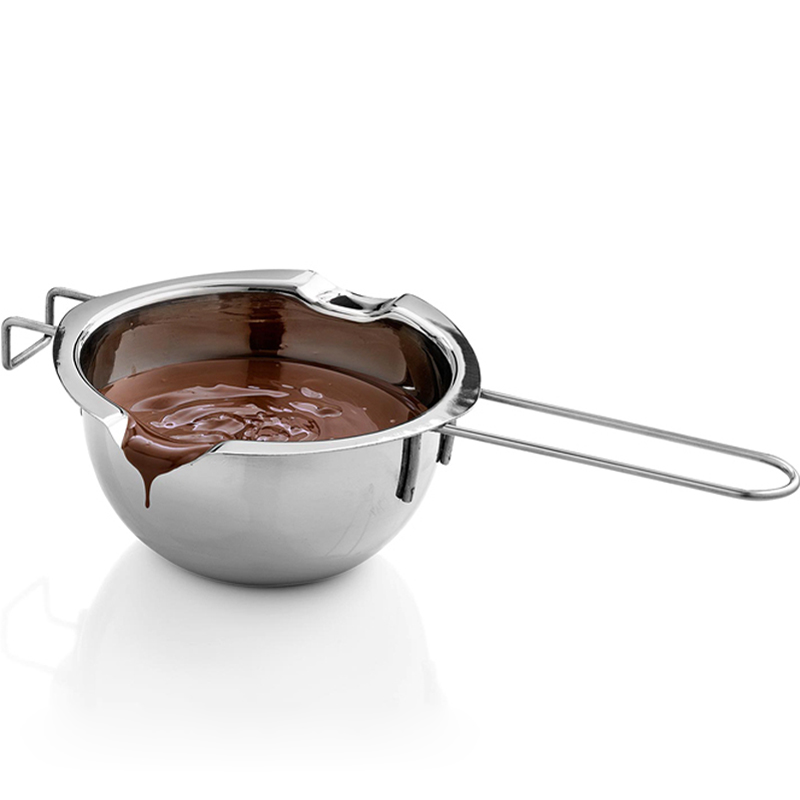 Stainless Steel Chocolate Melting Pot Furnace Heated Milk Bowl with Handle Heated Butter Tool Baking Pastry Tools
