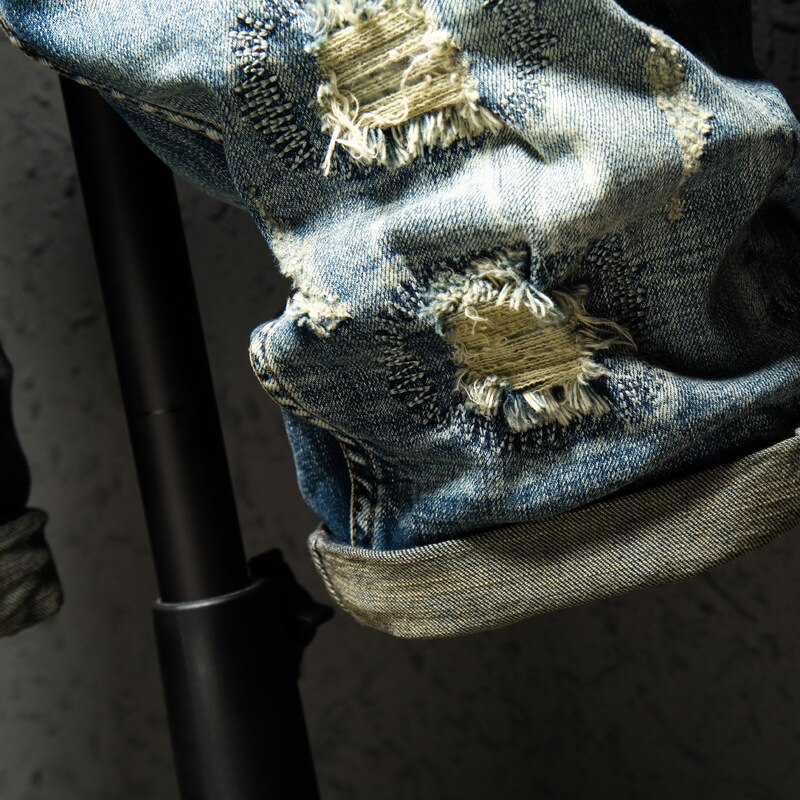 Heren rechte, slanke denim shorts zomer hoge katoenen stretch retro stijl gat kleding jeans shorts