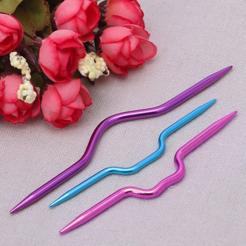 3Pcs Knitting Needles Pins Crochet Hooks Sewing Stitch Knit Tools Aluminum DIY
