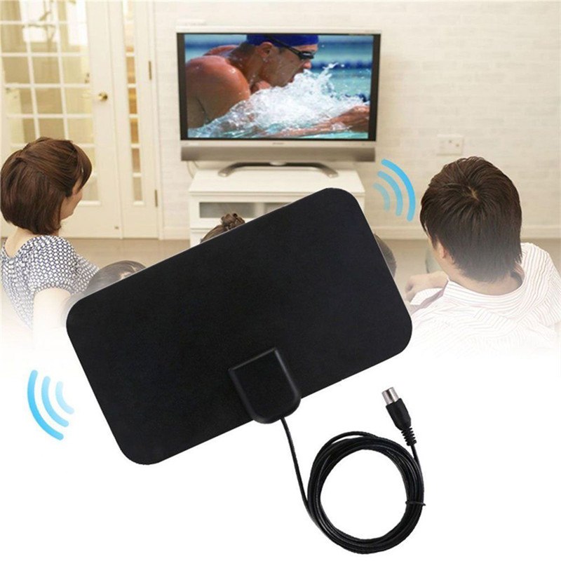 Indoor Antena signal Amplifie Antenna Digital Freeview Range Ultra-thin Digital TV HDTV Antenna High Signal Capture Cable: 1