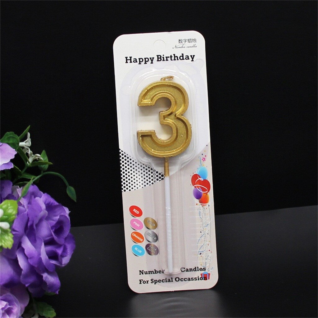 Glitter Talking Tables Number Candles Gold Number 0-9 Birthday Party Candle Cake Birthday Party Decorations Candles Supplies: C
