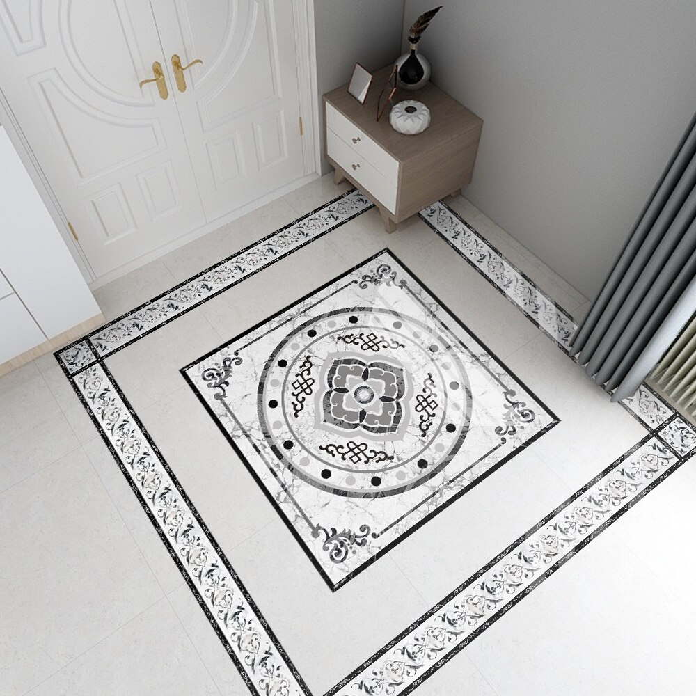 Parkettgolv klistermärken i europeisk stil pvc högblankt material dekoration klistermärken korridor veranda kakel renovering klistermärken marmor