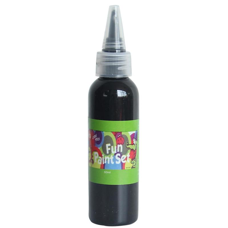 12 couleurs 60ml lavable doigt peinture sécurité et environnement enfants pigments bricolage pigment aquarelle protection dessin W6Z3: Black